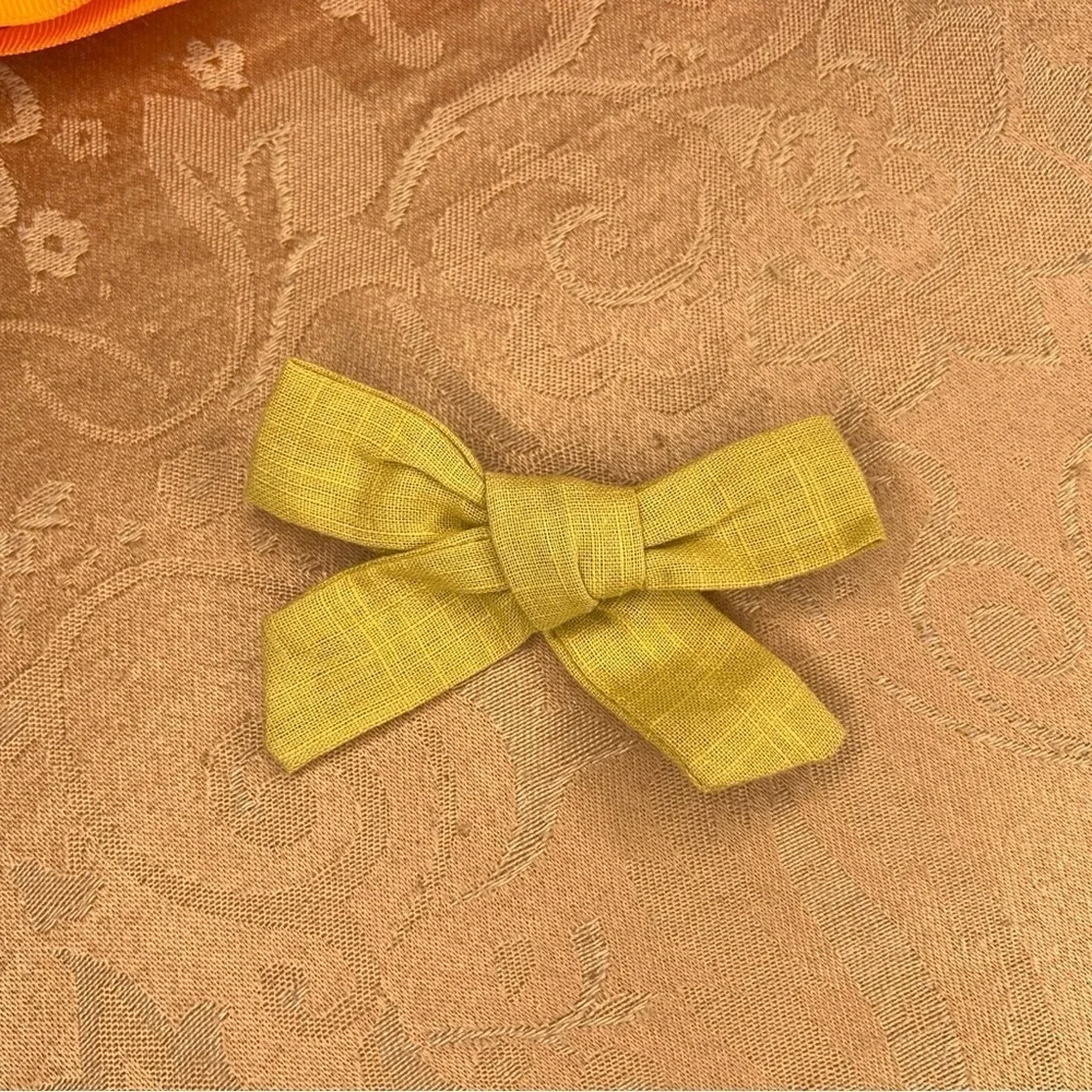 SET OF 4 HAIR BOWS CHEER PINK ORANGE COLORFUL